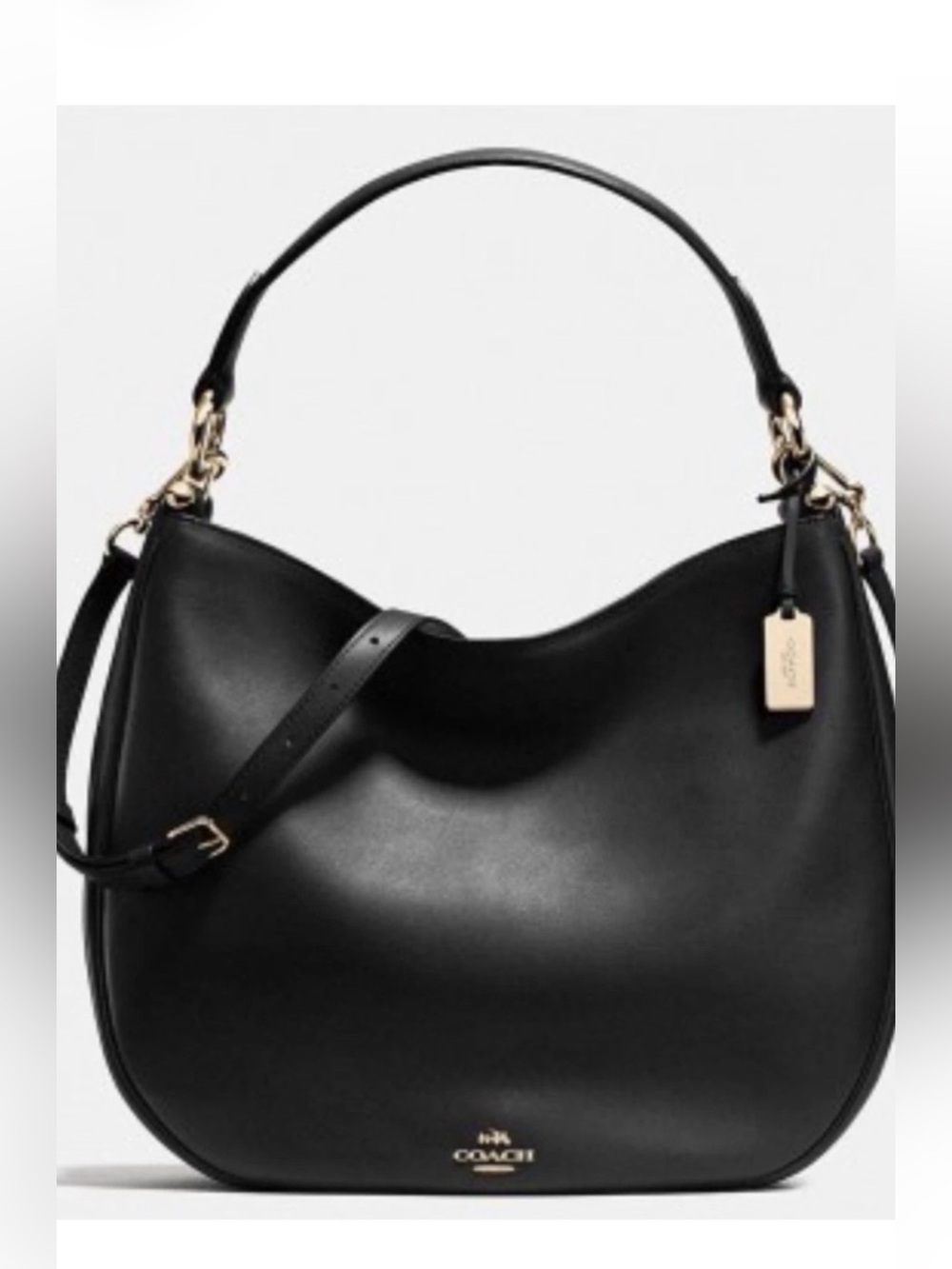 Title:
Coach Nomad Hobo 36026 Black Glovetanned Leather Gold Hardware
